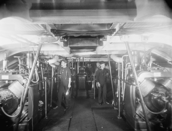 U.S.S. Newark, dynamo room, between 1891 and 1901. Creator: William H. Jackson.