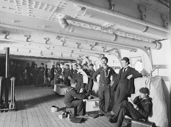 U.S.S. Newark, berth deck, between 1891 and 1901. Creator: William H. Jackson.