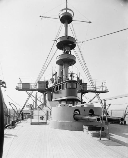 U.S.S. New York, forward turret and bridge, between 1893 and 1901. Creator: William H. Jackson.