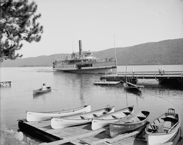 Boat house at Roger's Slide, Lake George, N.Y., between 1900 and 1910. Creator: William H. Jackson.