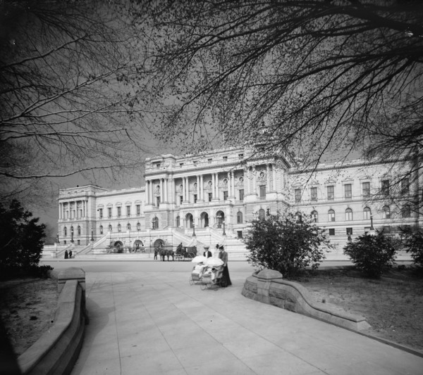 Library of Congress facade, dark sky, Washington, D.C., 1902. Creator: Unknown.