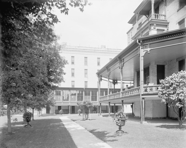 Alma Sanitarium, in the grounds, Alma, Mich., between 1895 and 1910. Creator: Unknown.