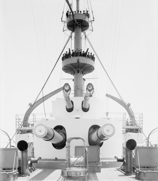 U.S.S. Kentucky, forward gun turrets, 1900 or 1901. Creator: Unknown.