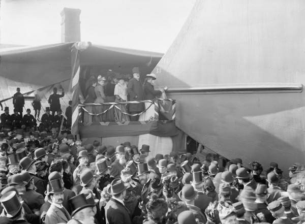 U.S.S. Maine, just before the launching, 1889. Creator: Unknown.