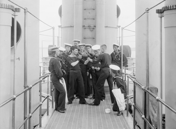 U.S.S. Massachusetts, boxing, between 1896 and 1901. Creator: Unknown.