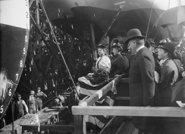U.S.S. Nashville, "I christen thee Nashville", 1895. Creator: Unknown.