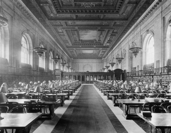 Main reading room, the New York Public Library, c.between 1910 and 1920. Creator: Unknown.