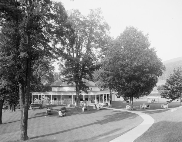 Five o'clock tea at the club house, Virginia Hot Springs, between 1910 and 1920. Creator: Unknown.