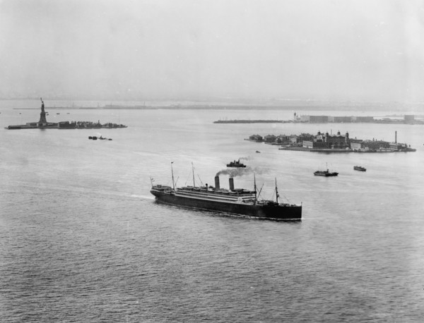 Ellis Island and Harbor, New York, c.between 1900 and 1920. Creator: Unknown.