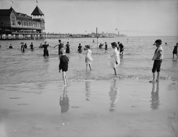Bathing at Coney Island, between 1900 and 1905. Creator: Unknown.