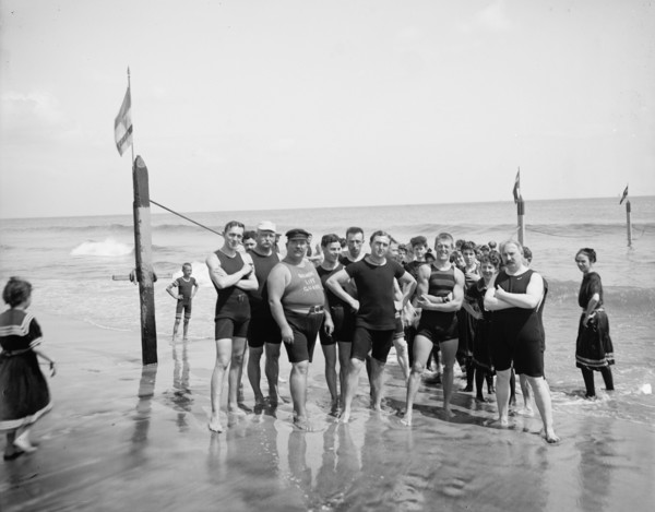 Capt. Riley and lifeguards, Coney Island, N.Y., between 1900 and 1905. Creator: Unknown.