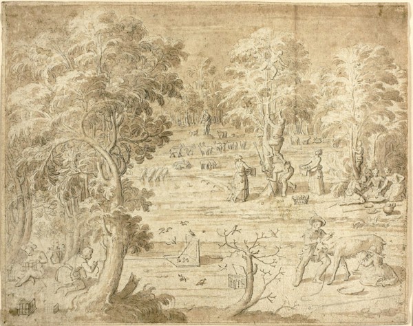 Youths and Maidens Engaged in Country Pursuits, n.d. Creator: Antoine Caron.