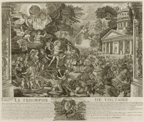 Le Triomphe de Voltaire, 1778/79. Creator: A. Duplessis.
