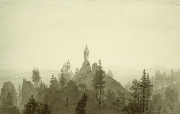 Statue of the Madonna in the Mountains, 1804. Creator: Caspar David Friedrich.