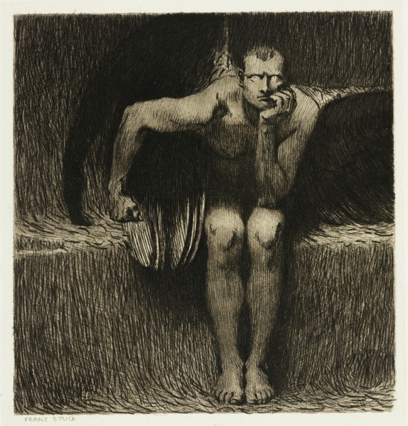 Lucifer, c. 1890. Creator: Franz von Stuck.
