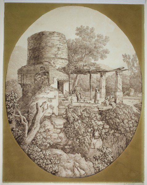 Group of People on a Terrace, 1797. Creator: Jacob Philip Hackert.