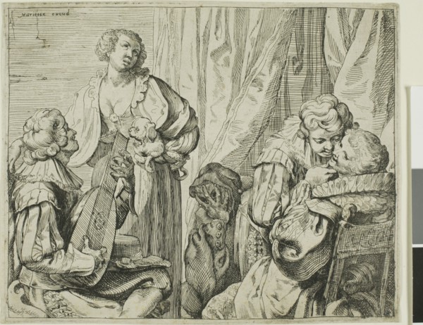 Interior with Two Pairs of Lovers and a Fool, 1625/29. Creator: Johann Liss.