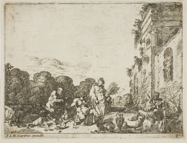 Bacchanalian Scene with Allegorical Figures, n.d. Creator: Johann Wilhelm Bauer.
