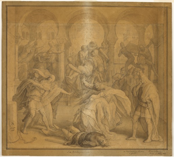 The Nibelungen's End - The Death of Kriemhild, 1845. Creator: Julius Schnorr von Carolsfeld.