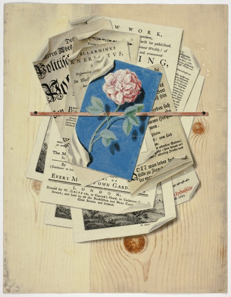 Trompe l'Oeil of Posted Notices and Prints, 1735/1765. Creator: Martin Cerulli.