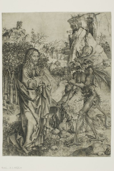 The Temptation of Christ, c. 1475. Creator: Master of the Strache Altar.