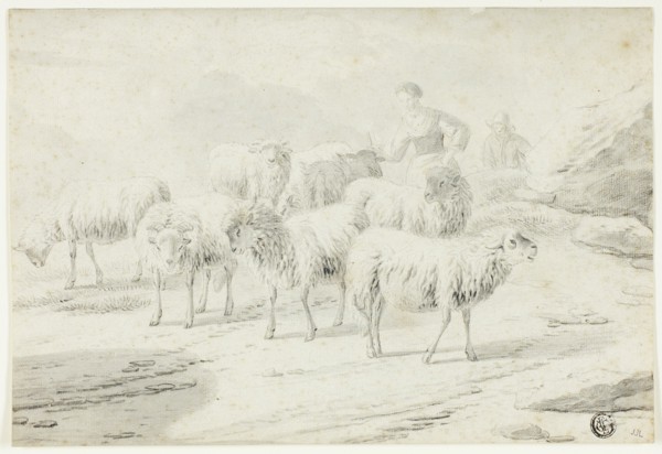 Shepherdess and Sheep, n.d. Creator: Philipp Peter Roos.