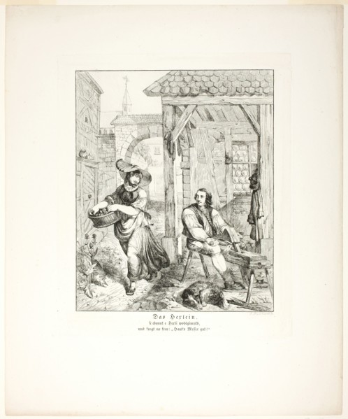 The Little Witch, plate four from Zehn Blätter zu Hebels Alemannischen Gedichten, 1820. Creator: Sophie Reinhard.