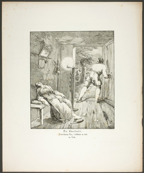 The Carbuncle, plate three from Zehn Blätter zu Hebels Alemannischen Gedichten, 1820. Creator: Sophie Reinhard.