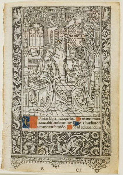 Annunciation, from a book of hours, 1505/10. Creator: Thielmann Kerver.