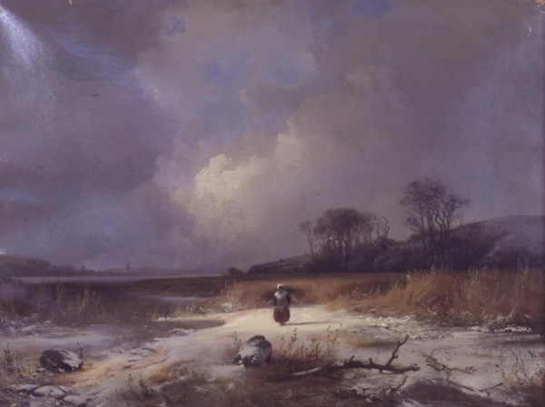 Winter landscape, 1848. Creator: Frederik Rohde.