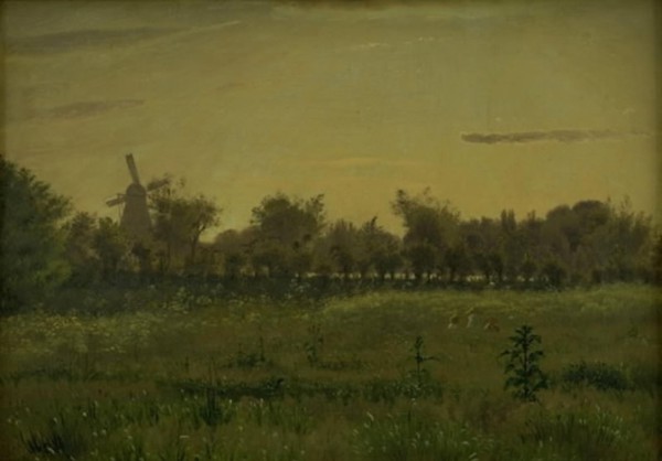 The Meadow near the Artist's House at Farimagsvej outside Copenhagen, 1855. Creator: Vilhelm Kyhn.