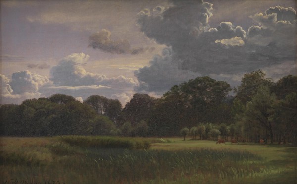 Moving thundershowers over Nyso Have and Fribedet, 1870. Creator: Peter Christian Thamsen Skovgaard.