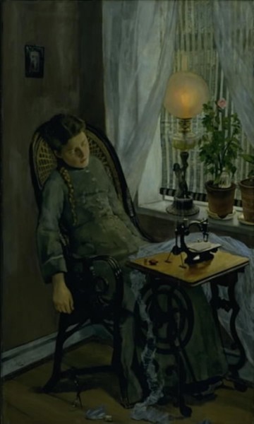 The Seamstress, 1880. Creator: Christian Krohg.