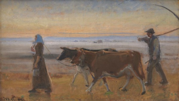 Cows Being Driven across the Moor, 1902. Creator: Michael Peter Ancher.