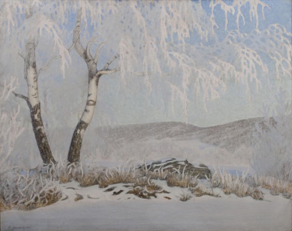 White Frost in Sunshine, 1903. Creator: Gustaf Fjaestad.
