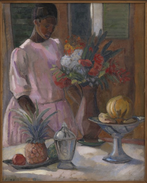 Rose Laying the Table, 1914. Creator: Astrid Holm.
