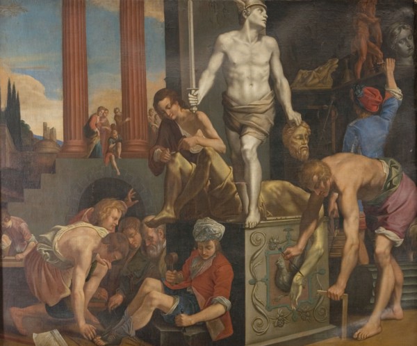 A Sculptor's Studio, 1618-1639. Creator: Reinhold Timm.