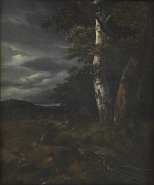 Landscape with a Hunting Scene, 1643-1682. Creators: Jacob van Ruisdael, Johannes Lingelbach.