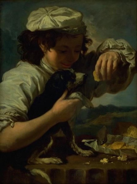 A Boy with a Dog (Allegory of "Taste"), 1651-1654. Creator: Bernhard Keil.
