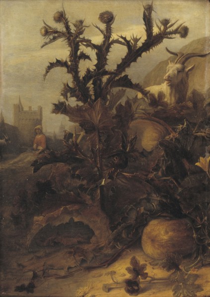 Thistle, Pumpkin and a Goat, 1675. Creator: Lambert Doomer.