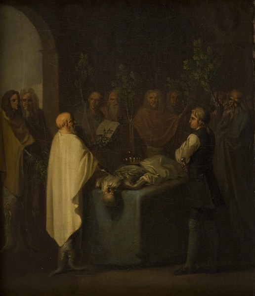 Niels Klim Attends the Sentencing of the Deceased Potuan Prince., 1785-1787. Creator: Nicolai Abraham Abildgaard.