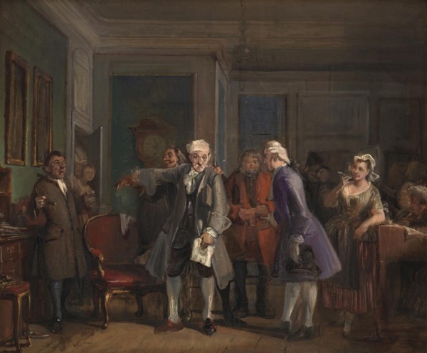 Ludvig Holberg's "Den Stundeslose", act I, scene 6, 1825-1873. Creator: Wilhelm Marstrand.