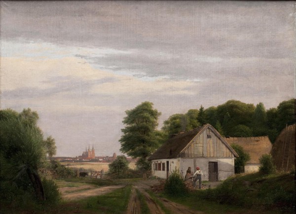 View towards Roskilde from a homestead, 1833-1837. Creator: Jorgen Pedersen Roed.