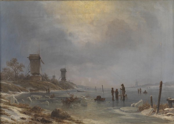 A winter's day by the Elbe, 1835-1873. Creator: Georg Emil Libert.