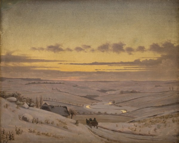 Winter evening, Susåen, 1838-1910. Creator: Frederik Vermehren.