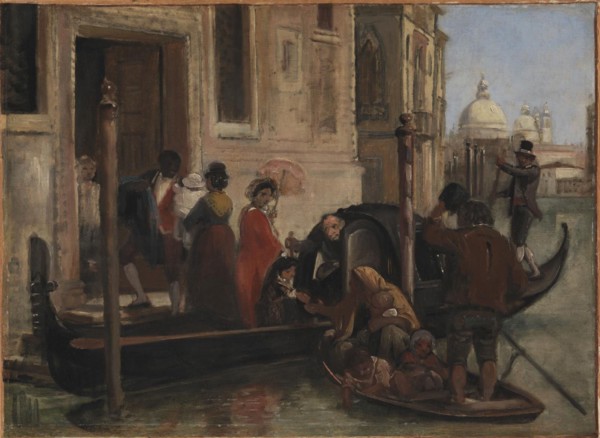 Landing in Venice. In the Distance S. Maria delle Salute, 1852-1855. Creator: Wilhelm Marstrand.