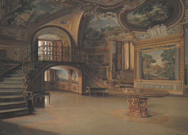 Interior in the Palazzo Borghese, 1886. Creator: Josef Theodor Hansen.