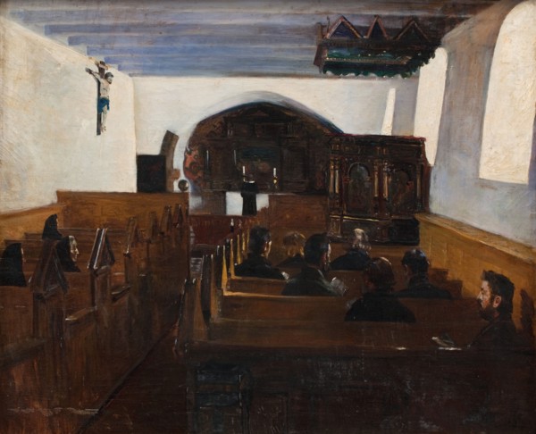A church service on the Island of Mors, Jutland, 1893. Creator: Fridolin Johansen.
