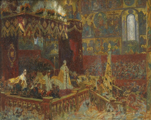 The Coronation Ceremony of Tsar Nicolai II in Moscow; sketch, 1896. Creator: Laurits Tuxen.