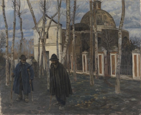 Beggars outside S. Giuliano, near Pompeii. 1904-05, 1904-1905. Creator: Peter Hansen.